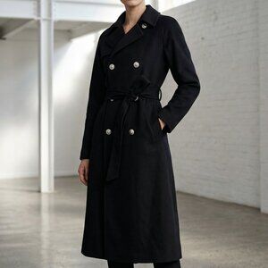 $548 ADAM LIPPES wool belted coat black 10 / M